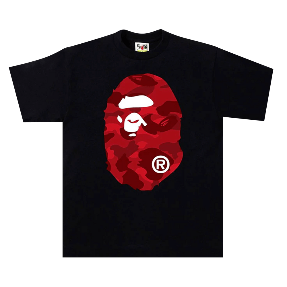 BAPE Camo Head 'Black/red' Tee