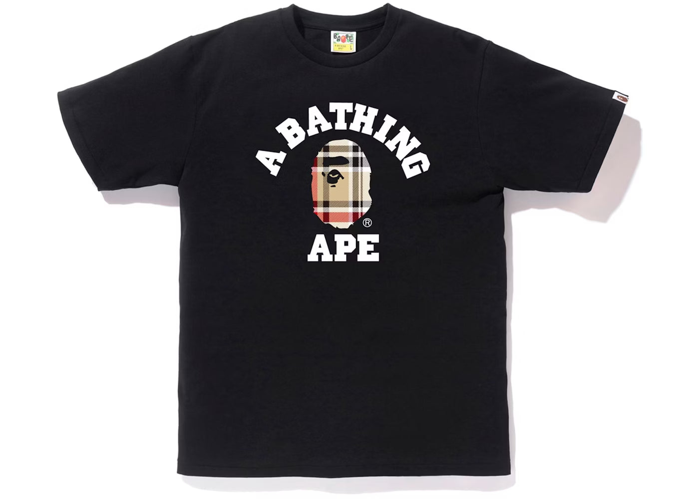 BAPE Check 'Black/Beige' College Tee