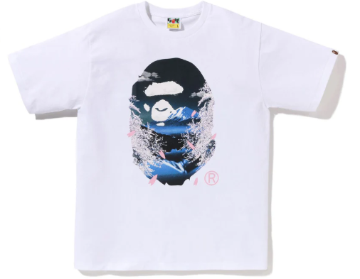 BAPE Head 'White/Blue' Sakura Tee