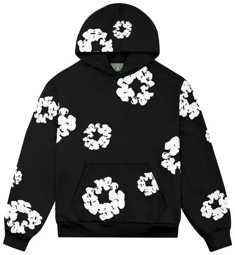 Denim Tears Cotton Wreath Black/White Hoodie