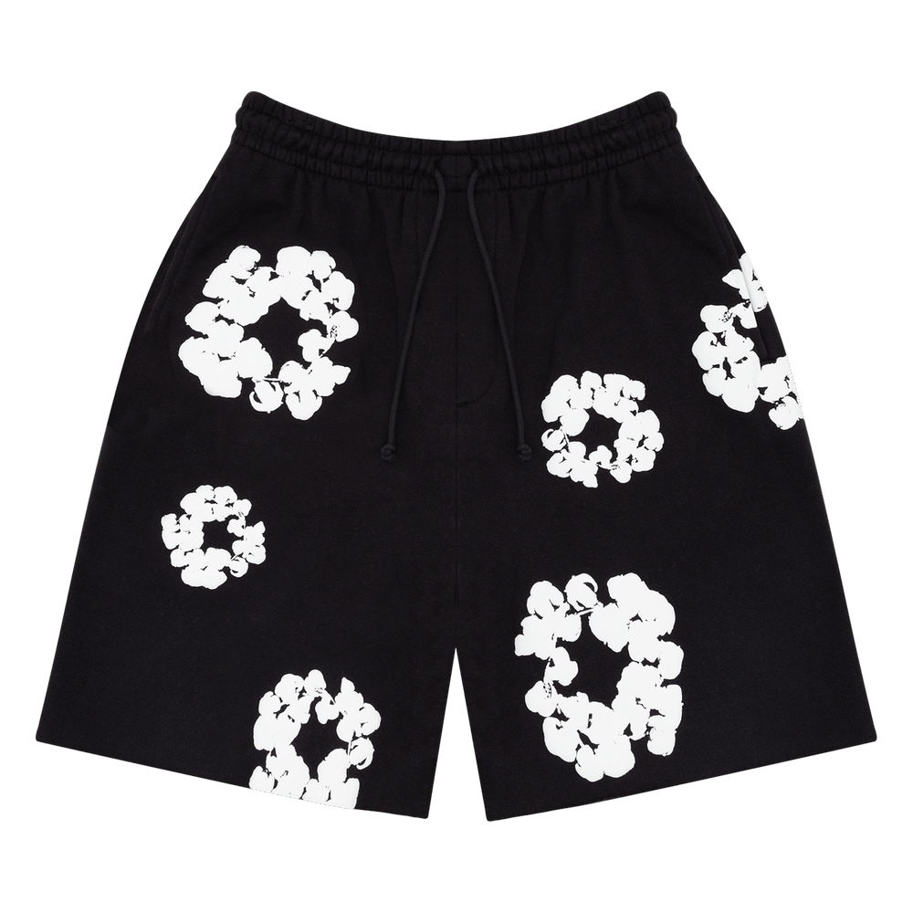 Denim Tears Cotton Wreath Black Shorts