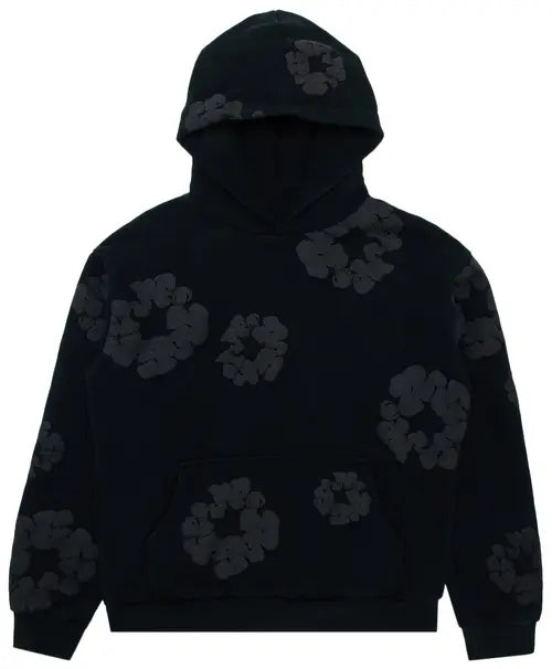 Denim Tears Cotton Wreath 'Black Monochrome' Hoodie