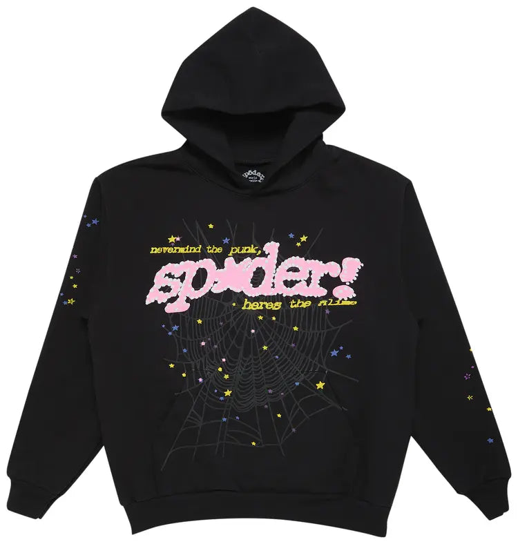 Sp5der P*NK V2 'Black' Hoodie
